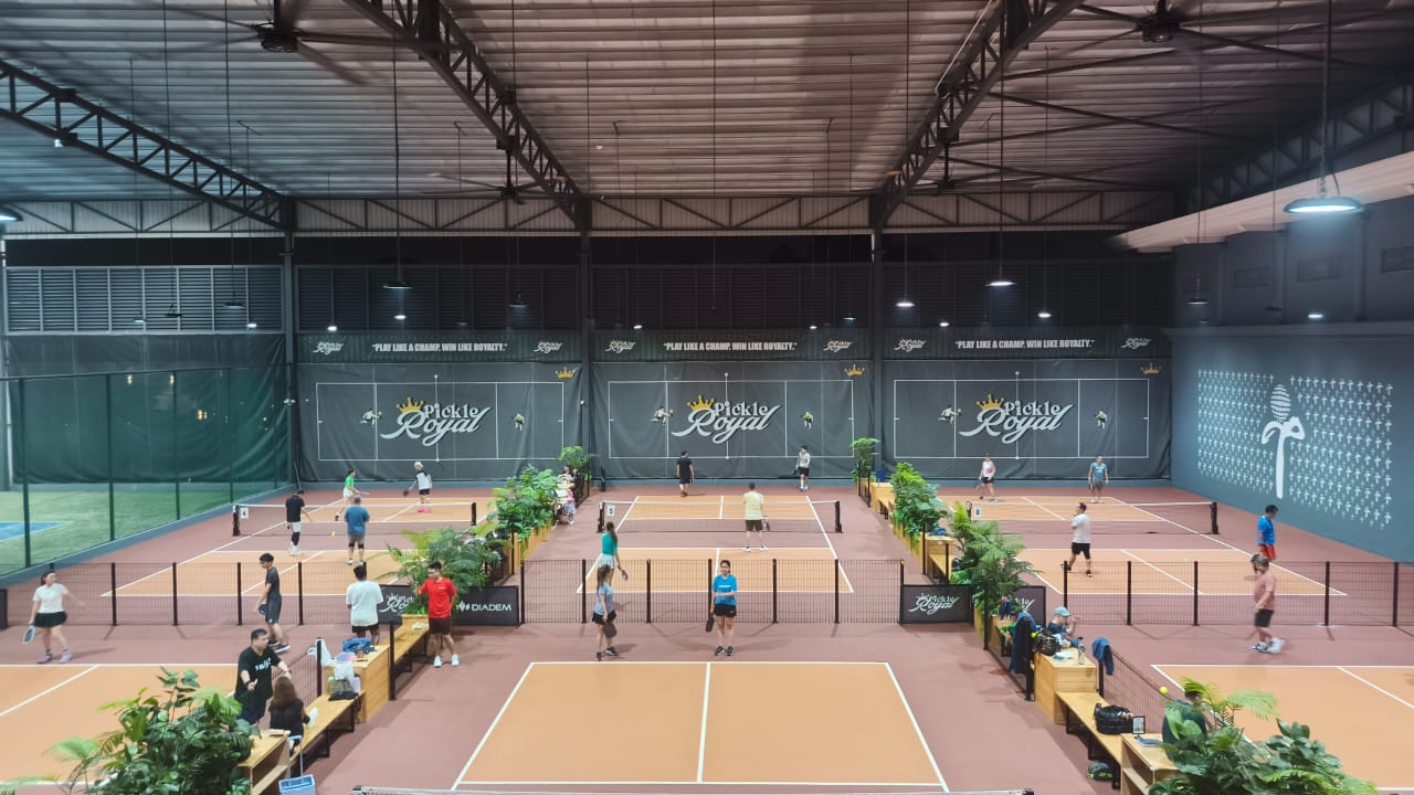Indoor pickleball session at Pickle Royal in Petaling Jaya, Selangor